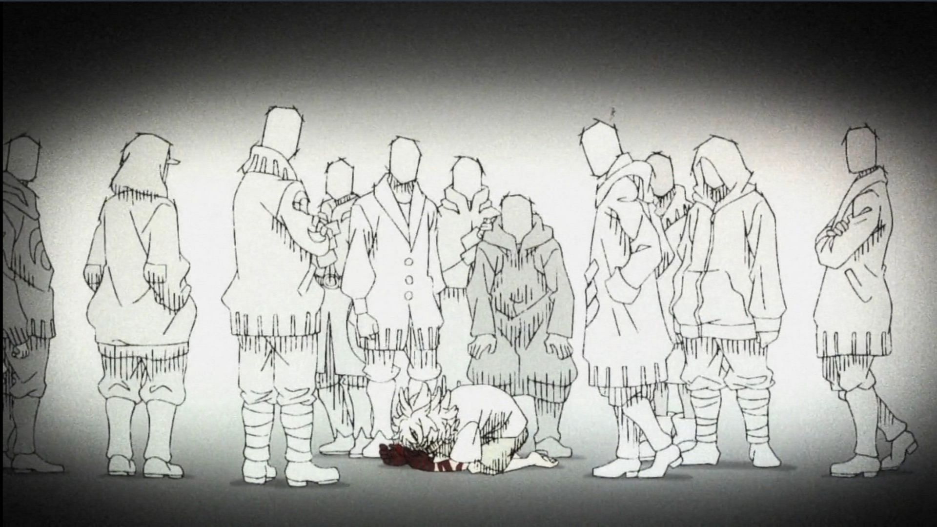 Rudo being trampled by society as seen in Gachiakuta episode 1 (Image via Bones Film)